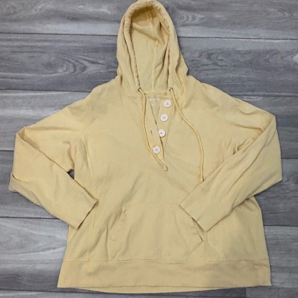 Eddie Bauer Women's Butter Yellow Hooded Sweater - Picture 1 of 3